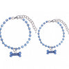 Stainless Steel Bones Crystal Dog Collars